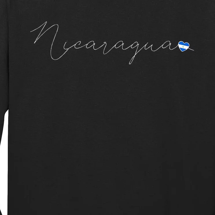 Nicaragua Simple Love Nicaraguan Flag Heart On Nicaragua Tall Long Sleeve T-Shirt