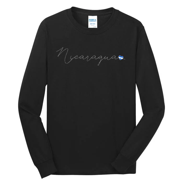 Nicaragua Simple Love Nicaraguan Flag Heart On Nicaragua Tall Long Sleeve T-Shirt