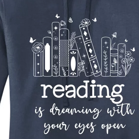 National School Librarian Day Books Reading Spring Flowers Meaningful Gift Women's Pullover Hoodie