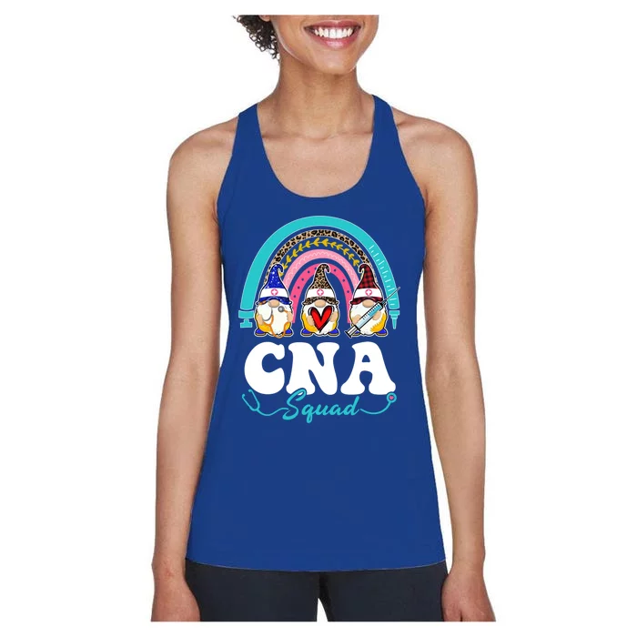 Nurse Squad Leopard Rainbow Gnome Cna Gift Women's Racerback Tank