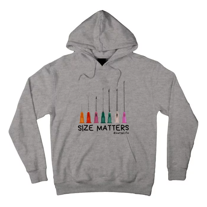 Needle Size Matters Funny Nursing Cna Nurse Life Tall Hoodie