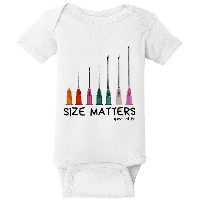 Needle Size Matters Funny Nursing Cna Nurse Life Baby Bodysuit