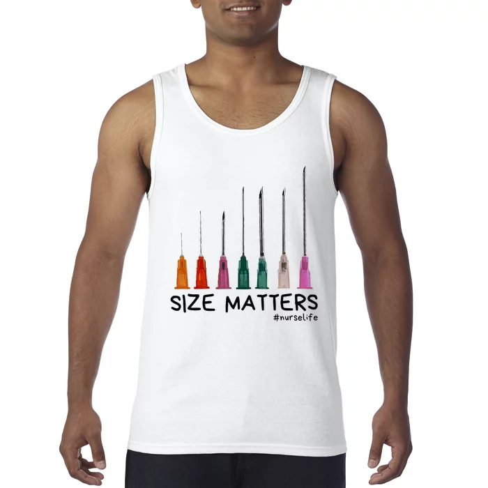 Needle Size Matters Funny Nursing Cna Nurse Life Tank Top