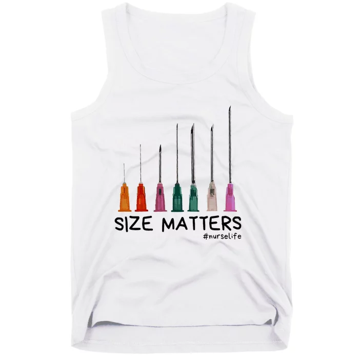 Needle Size Matters Funny Nursing Cna Nurse Life Tank Top