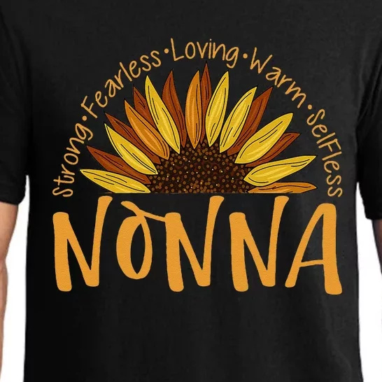 Nonna Sunflower Mothers Day Sunflower For Nonnas Pajama Set