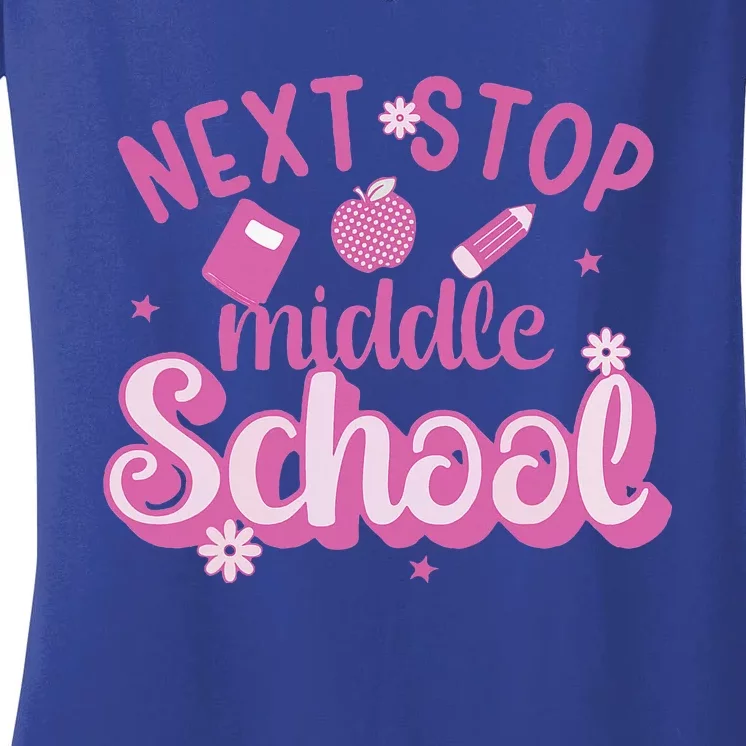 Next Stop Middle School Graduation Women's V-Neck T-Shirt