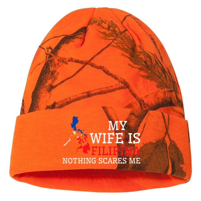 Nothing Scares Me My Wife Is Filipina Husband Philippines Kati - 12in Camo Beanie