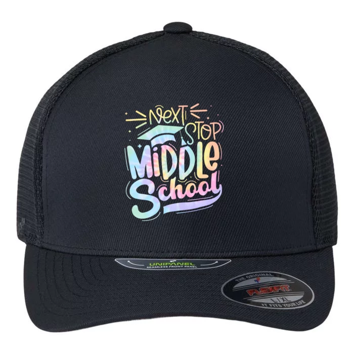 Next Stop Middle School Tie Dye Flexfit Unipanel Trucker Cap