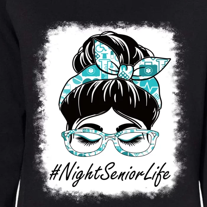 Night Senior Messy Bun Bleached World Health Day Gift Womens California Wash Sweatshirt