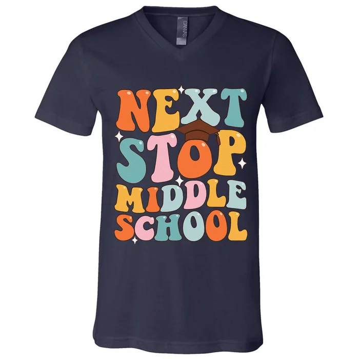 Next Stop Middle School Funny Graduation 5th Grade V-Neck T-Shirt