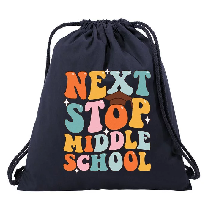 Next Stop Middle School Funny Graduation 5th Grade Drawstring Bag