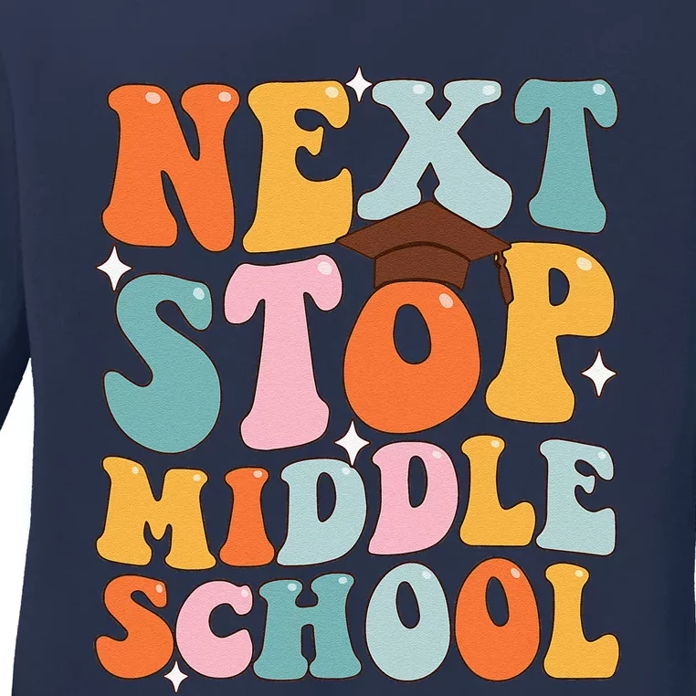 Next Stop Middle School Funny Graduation 5th Grade Ladies Long Sleeve Shirt