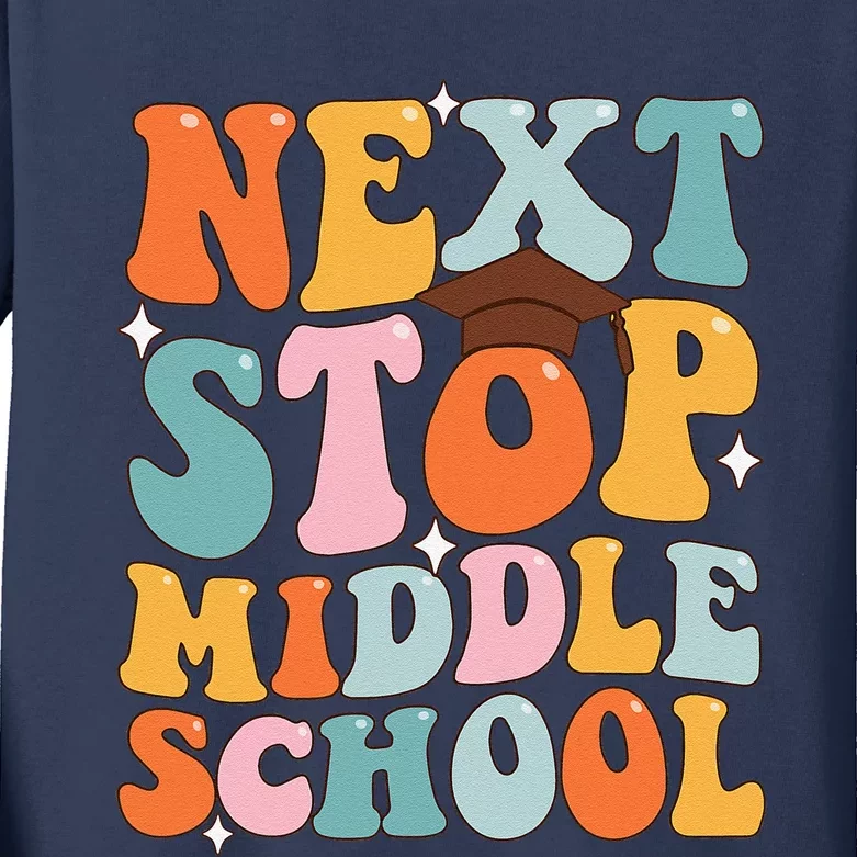 Next Stop Middle School Funny Graduation 5th Grade Kids Long Sleeve Shirt