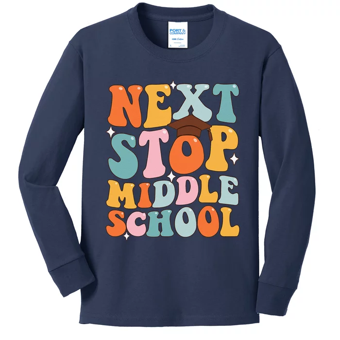 Next Stop Middle School Funny Graduation 5th Grade Kids Long Sleeve Shirt