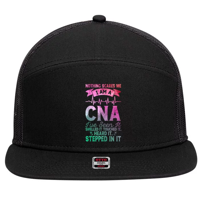 Nothing Scares Me CNA Nurse Job Lover Funny CNA 7 Panel Mesh Trucker Snapback Hat