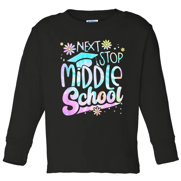 Next Stop Middle School Graduation Last Day Of School Toddler Long Sleeve Shirt