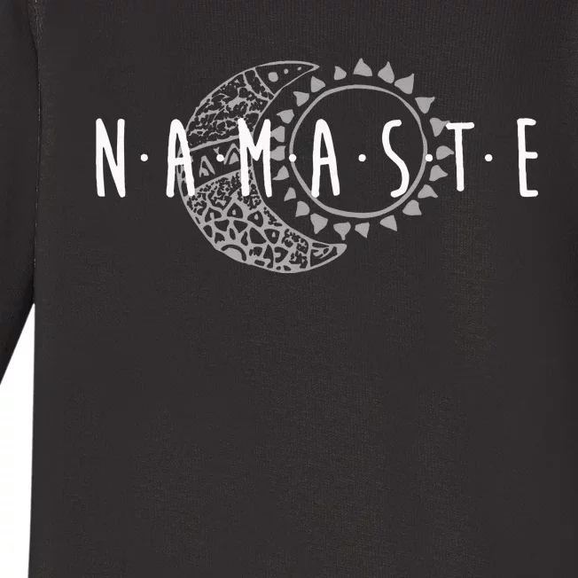 Namaste Sun & Moon Cute Boho Hipster Design Yoga Gift Baby Long Sleeve Bodysuit