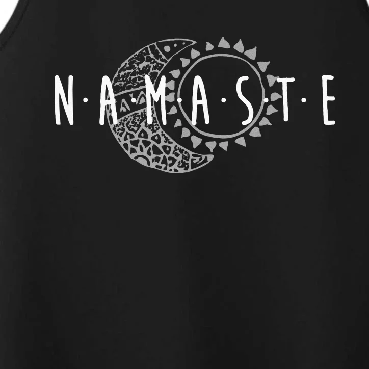 Namaste Sun & Moon Cute Boho Hipster Design Yoga Gift Performance Tank