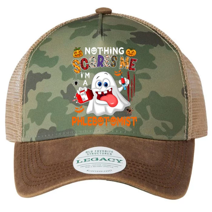 Nothing Scares Me Im A Phlebotomist Halloween Boo Ghost Legacy Tie Dye Trucker Hat