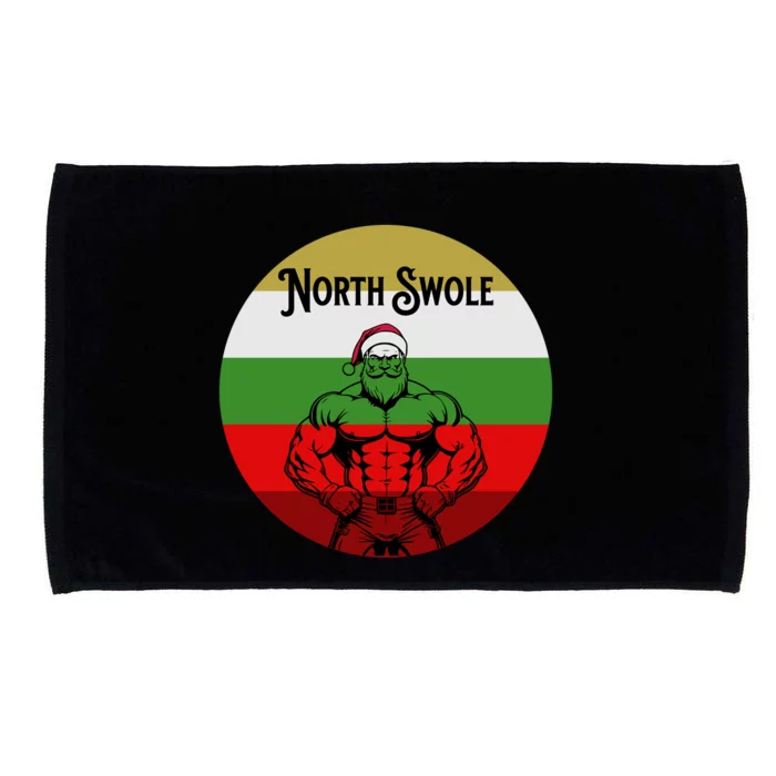 North Swole Muscle Santa Christmas Fitness Microfiber Hand Towel