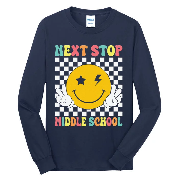 Next Stop Middle School Groovy Elementary School Graduation Tall Long Sleeve T-Shirt