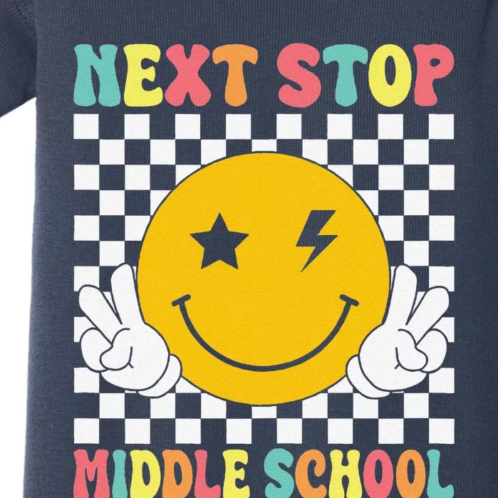 Next Stop Middle School Groovy Elementary School Graduation Baby Bodysuit