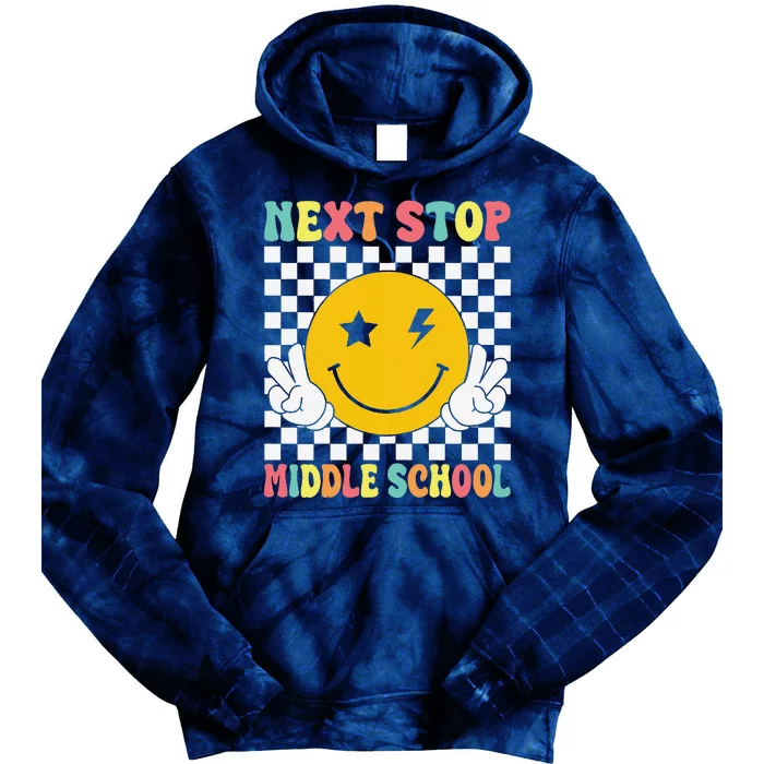 Next Stop Middle School Groovy Elementary School Graduation Tie Dye Hoodie