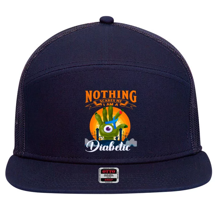 Nothing Scares Me Im A Diabetic Halloween Diabetes Day 7 Panel Mesh Trucker Snapback Hat