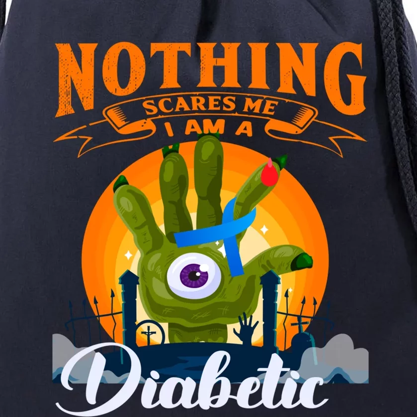 Nothing Scares Me Im A Diabetic Halloween Diabetes Day Drawstring Bag