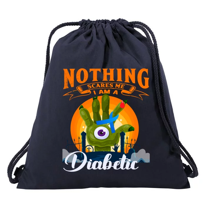 Nothing Scares Me Im A Diabetic Halloween Diabetes Day Drawstring Bag