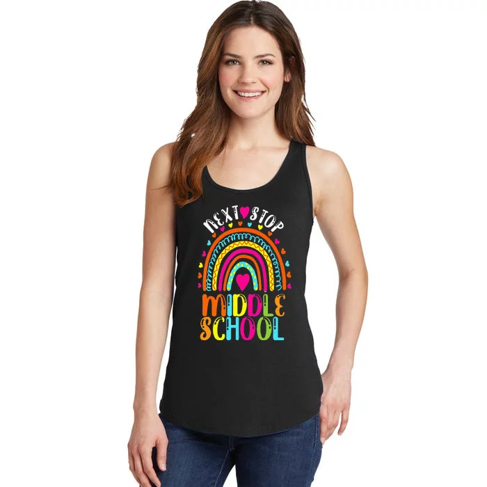 Next Stop Middle School Last Day Of Elementary School Cool Ladies Essential Tank