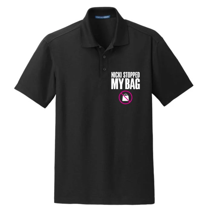 Nicki Stopped My Bag Dry Zone Grid Performance Polo