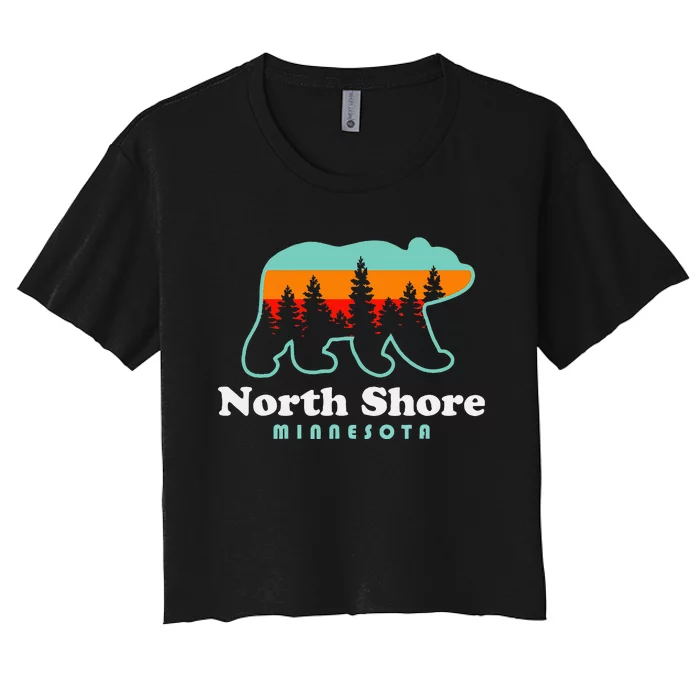 North Shore Minnesota Lake Superior Duluth Mn Women's Crop Top Tee