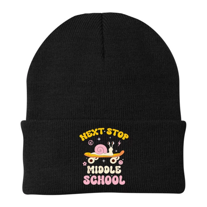 Next Stop Middle School Groovy Holiday Last Day Of School Knit Cap Winter Beanie