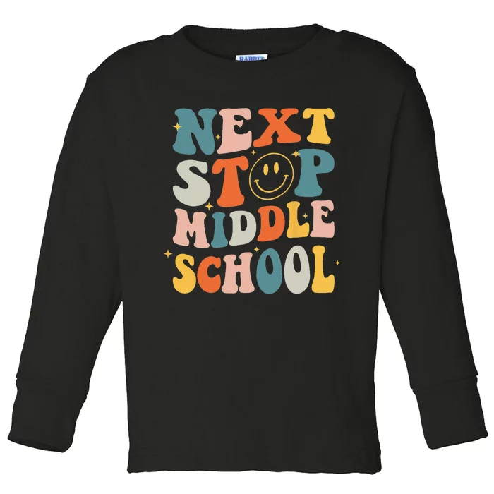 Next Stop Middle School Graduation Last Day Of School Toddler Long Sleeve Shirt