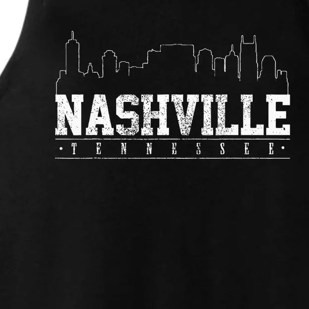 Nashville Skyline Music City Tennessee Gift Ladies Tri-Blend Wicking Tank