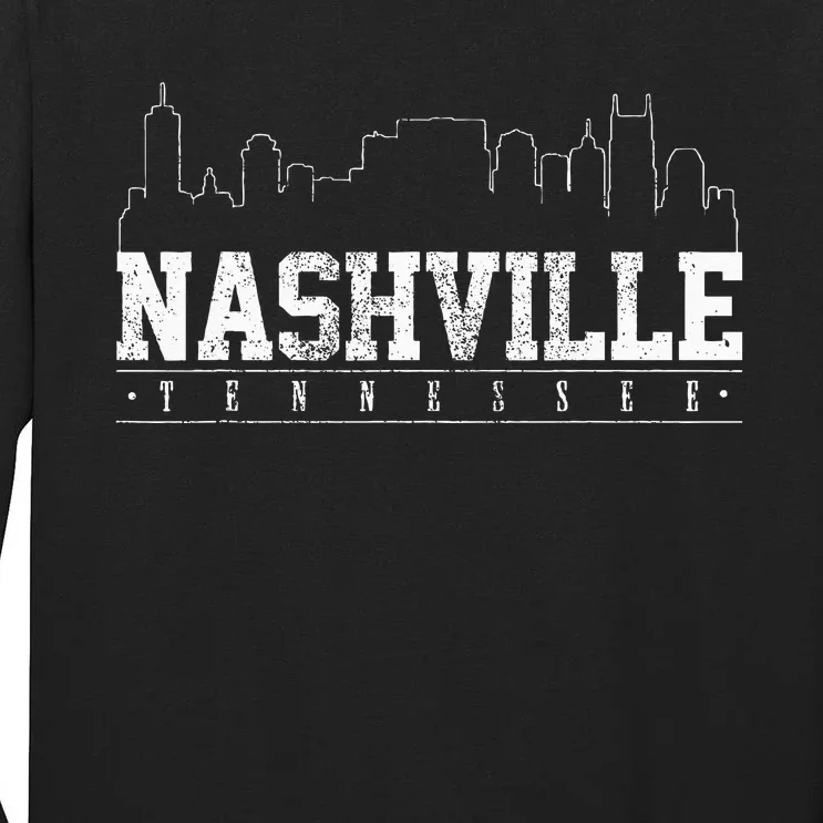 Nashville Skyline Music City Tennessee Gift Tall Long Sleeve T-Shirt