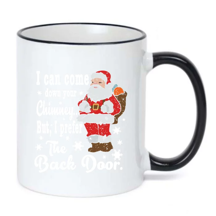 Naughty Santa Meaningful Gift: I Can Come Down Your Chimney Gift Black Color Changing Mug