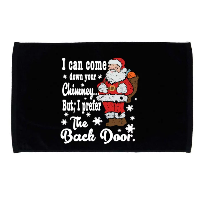 Naughty Santa Meaningful Gift: I Can Come Down Your Chimney Gift Microfiber Hand Towel