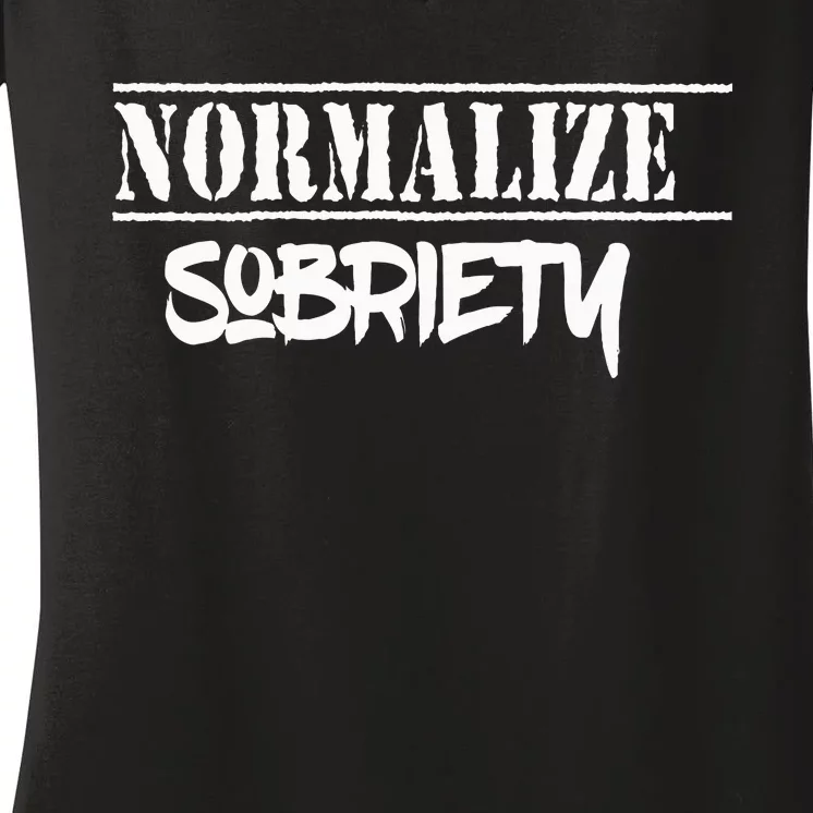 Normalize Sobriety Women's V-Neck T-Shirt