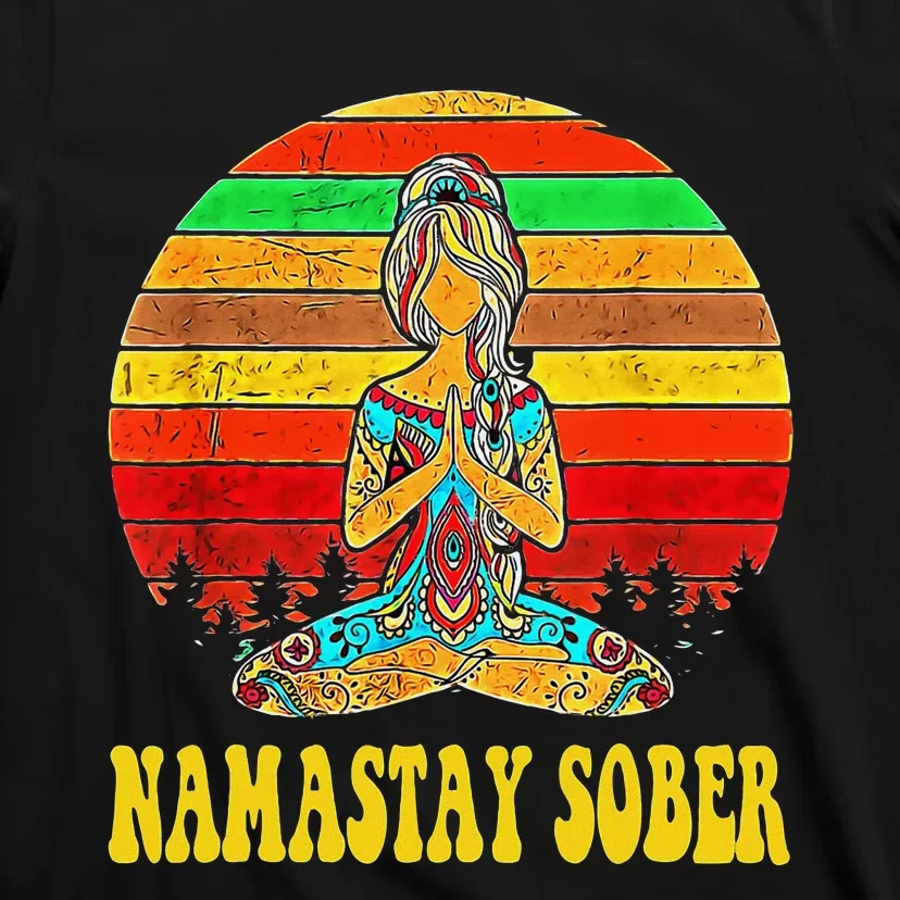 Namastay Sober Na Aa 12 Step Recovery Narcotics Anonymous T-Shirt