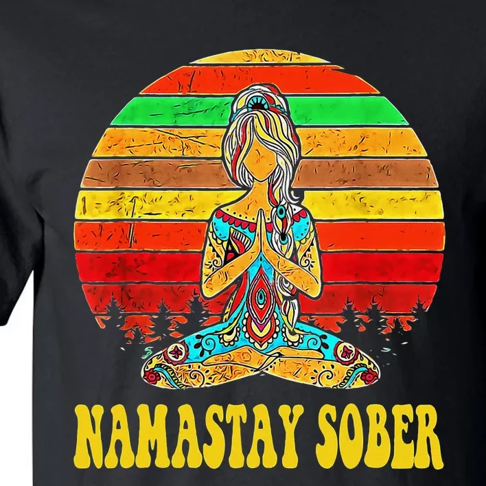 Namastay Sober Na Aa 12 Step Recovery Narcotics Anonymous Tall T-Shirt