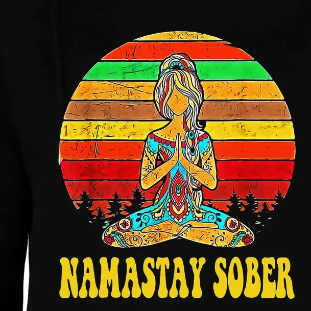 Namastay Sober Na Aa 12 Step Recovery Narcotics Anonymous Womens Funnel Neck Pullover Hood