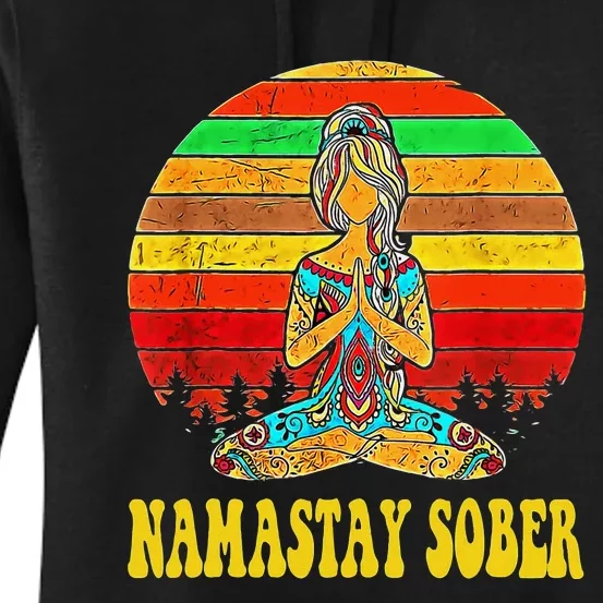 Namastay Sober Na Aa 12 Step Recovery Narcotics Anonymous Women's Pullover Hoodie