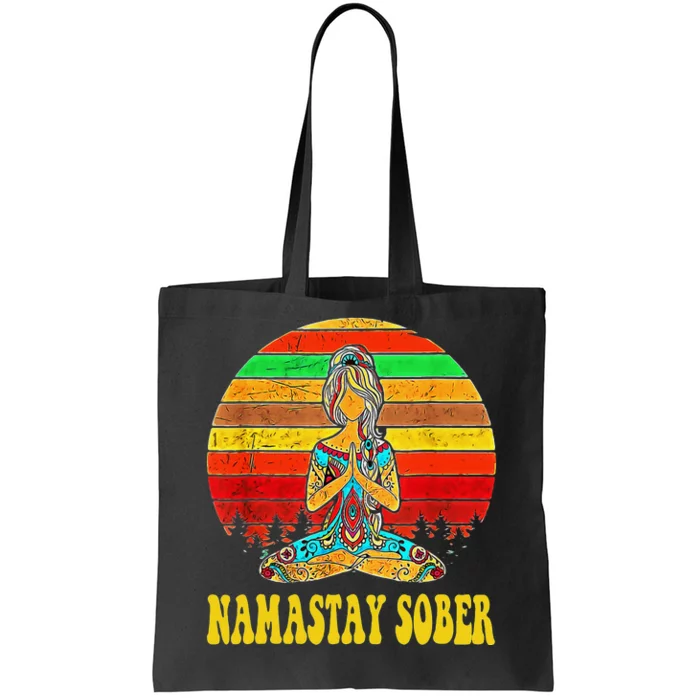 Namastay Sober Na Aa 12 Step Recovery Narcotics Anonymous Tote Bag