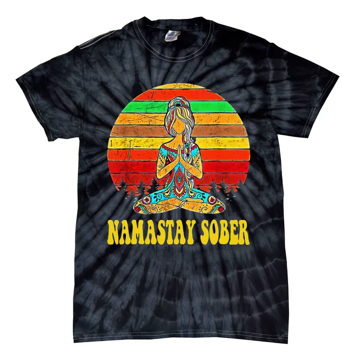 Namastay Sober Na Aa 12 Step Recovery Narcotics Anonymous Tie-Dye T-Shirt