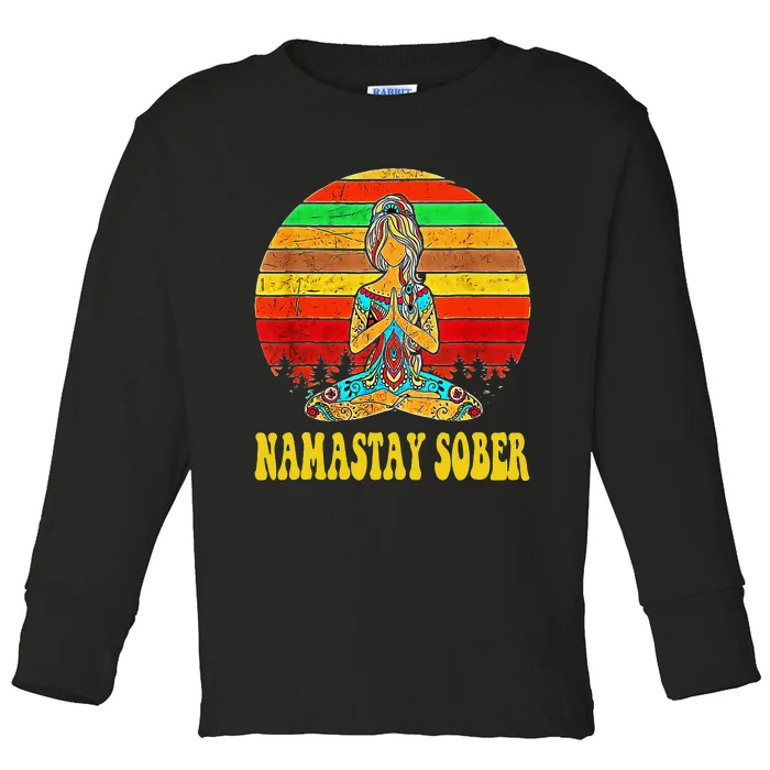 Namastay Sober Na Aa 12 Step Recovery Narcotics Anonymous Toddler Long Sleeve Shirt