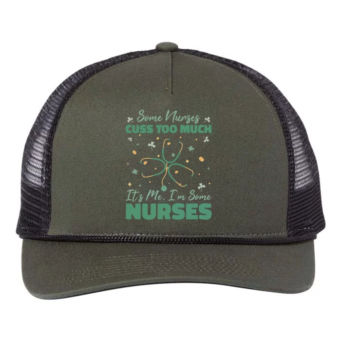 Nurse Some Nurses Cuss Too Much Funny Gift Retro Rope Trucker Hat Cap