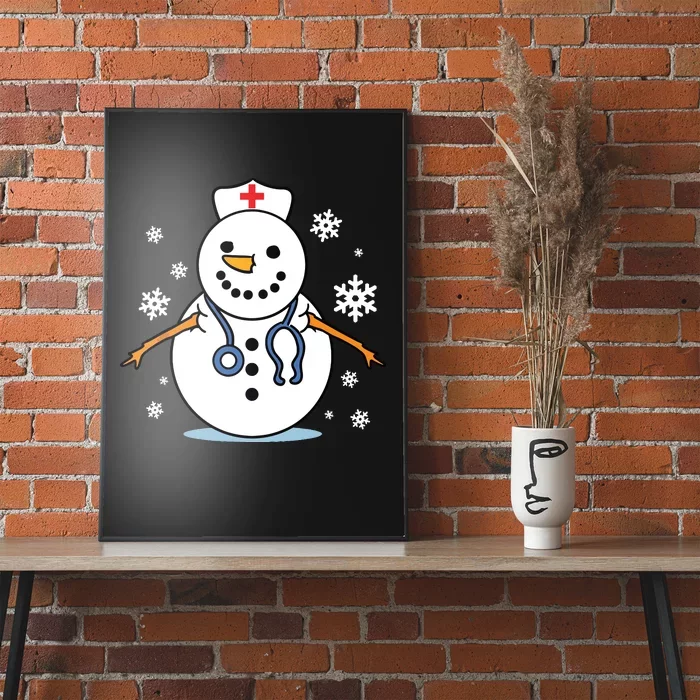 Nurse Snowman Nurse Christmas Poster