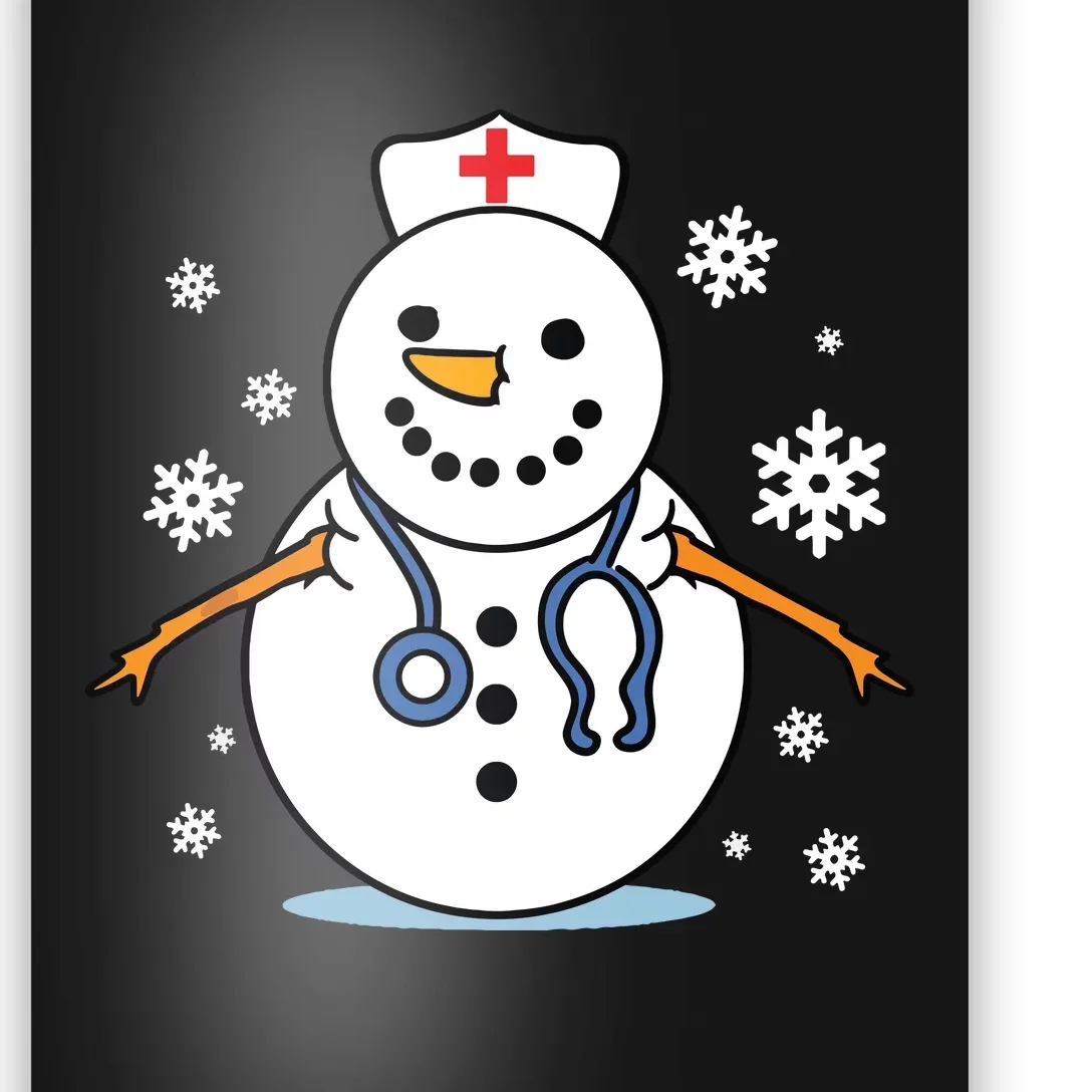 Nurse Snowman Nurse Christmas Poster